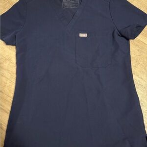 Figs Navy Blue Scrub Top
